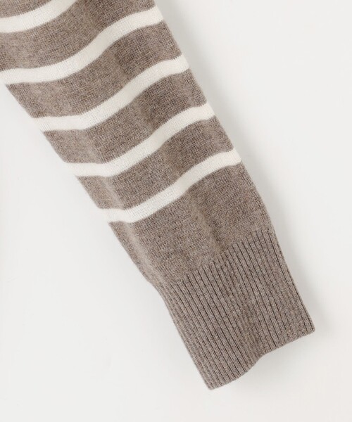 ニット セーター 「洗える」SOFT TOUCH WOOL 立ち襟 ボーダー