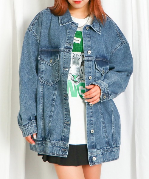 デニムジャケット gジャン 「オーバーサイズ×ドロップショルダー デニムジャケット gジャン 「オーバーサイズ×ドロップショルダー