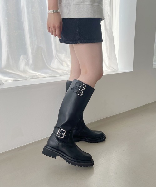 【極美品】CHNAEL ロングブーツ 36 ブラック ロゴ ベルト 楽天市場】ロングブーツ ベルト付きロングブーツ ベルト チャンキー