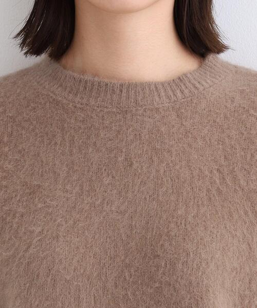 ニット セーター 「フォックス混」ラウンドネックヘアリーニット レディース INDIVI ニット セーター 「フォックス混」ラウンドネック