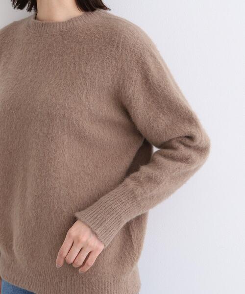 ニット セーター 「フォックス混」ラウンドネックヘアリーニット レディース INDIVI ニット セーター 「フォックス混」ラウンドネック