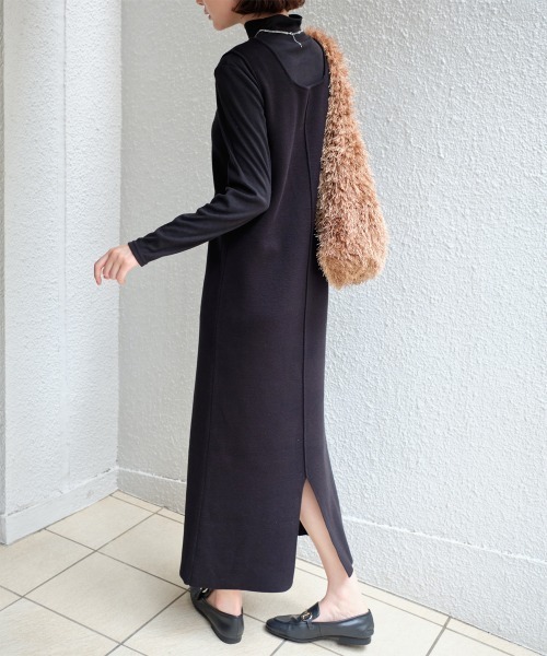 【良品】エブール ノースリーブ ミラノリブ ニットワンピース 良品】エブール ノースリーブ ミラノリブ ニットワンピース