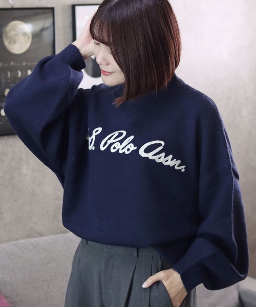 美USED ANEW GOLF メンズ モックネックボーダー刺繍ロゴニット ANEW GOLF(アニューゴルフ) モックネック防風セーター - メルカリ