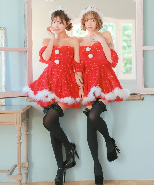 Tika（ティカ） コスプレ サンタ コスプレ ベアトップ スパンコール