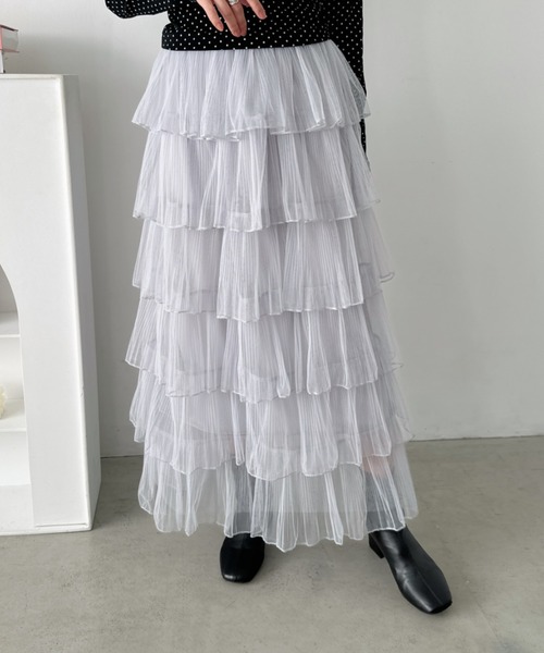 CLEA スカート チュールフリルティアードスカート : ZOZOTOWN Yahoo!店