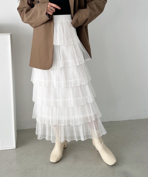 Sov.チュールフリルティアードスカート CLEA スカート チュールフリルティアードスカート : ZOZOTOWN Yahoo!店