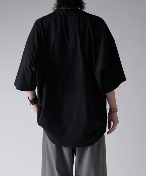 Lui'sブラック ロゴ入り 半袖Tシャツ ITTI tシャツ デザインポケ半袖T exclusive for Lui's メンズ