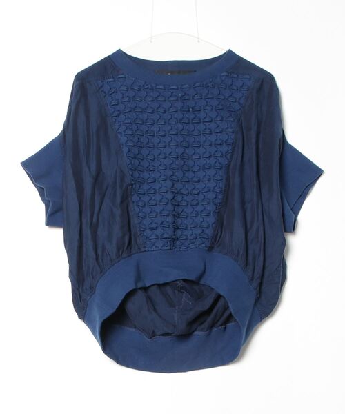 「mercibeaucoup，」 半袖ブラウス 01 ブルー レディース mercibeaucoup, 「mercibeaucoup，」 半袖シャツ 01 ブルー