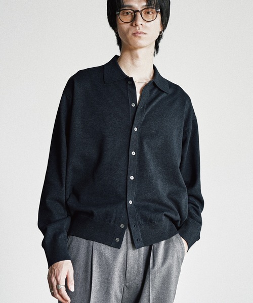 WYM LIDNM シャツ T/C BASIC KNIT SHIRT CARDIGAN メンズ レディース