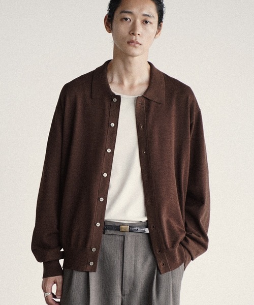 WYM LIDNM シャツ T/C BASIC KNIT SHIRT CARDIGAN メンズ レディース