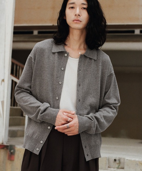 WYM KNIT SHIRT CARDIGAN ニットポロカーディガン WYM LIDNM シャツ T/C BASIC KNIT SHIRT CARDIGAN メンズ