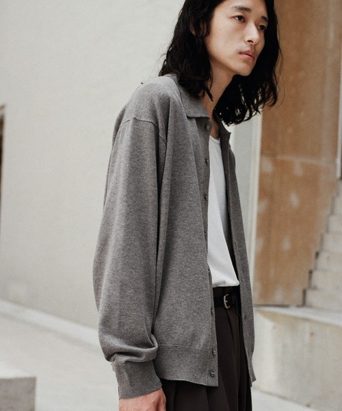 WYM KNIT SHIRT CARDIGAN ニットポロカーディガン WYM LIDNM シャツ T/C BASIC KNIT SHIRT CARDIGAN メンズ