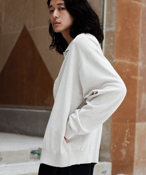 WYM LIDNM シャツ T/C BASIC KNIT SHIRT CARDIGAN メンズ