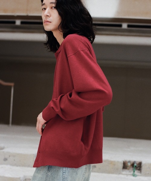 WYM LIDNM シャツ T/C BASIC KNIT SHIRT CARDIGAN メンズ