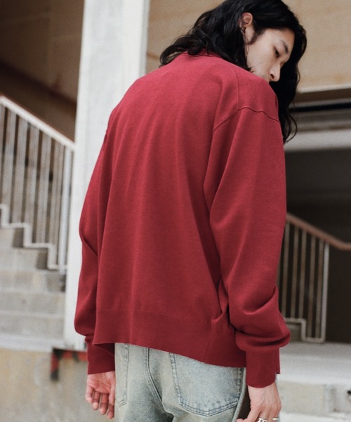 WYM LIDNM シャツ T/C BASIC KNIT SHIRT CARDIGAN メンズ