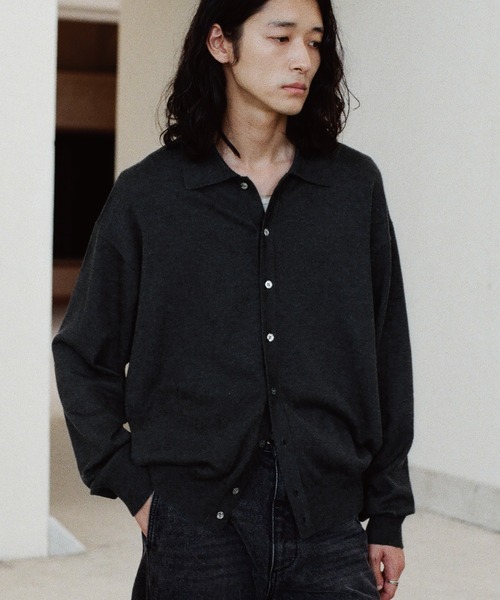 WYM LIDNM シャツ T/C BASIC KNIT SHIRT CARDIGAN メンズ レディース