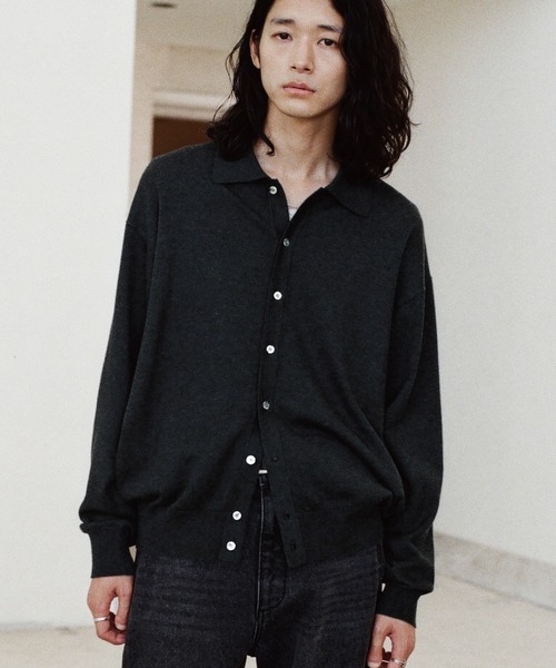 WYM LIDNM シャツ T/C BASIC KNIT SHIRT CARDIGAN メンズ レディース