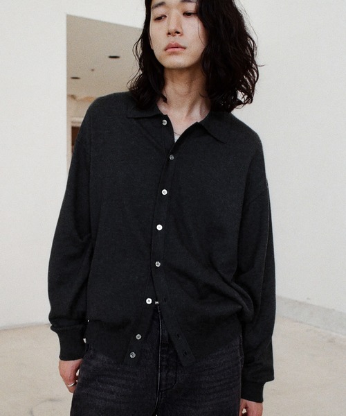 WYM LIDNM シャツ T/C BASIC KNIT SHIRT CARDIGAN メンズ レディース