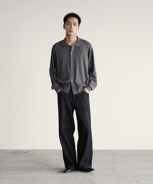 WYM LIDNM シャツ T/C BASIC KNIT SHIRT CARDIGAN メンズ レディース