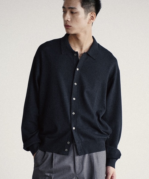 WYM LIDNM シャツ T/C BASIC KNIT SHIRT CARDIGAN メンズ レディース