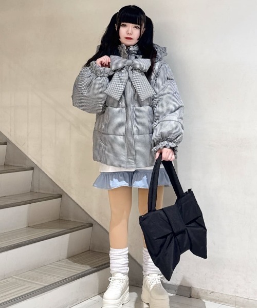 whinny 爆リボンわたあめアウター Whinny ダウンコート ダウンジャケット Whinny/爆リボンわたあめ