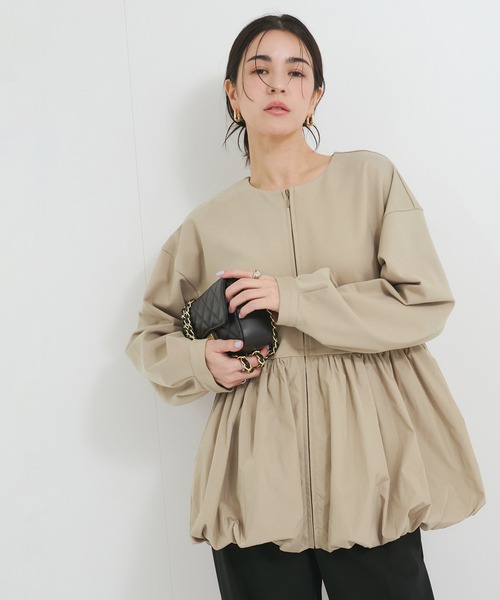 【新品タグ付き】LE CERCLE par rope ペプラムZIPブルゾン LE CERCLE par rope' コート アウター ペプラムZIPブルゾン