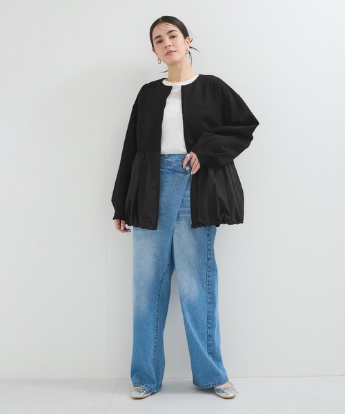 PELLI CULE ロッシェペプラムコート BLACK PELLI CULE ロッシェペプラムコート ブラック