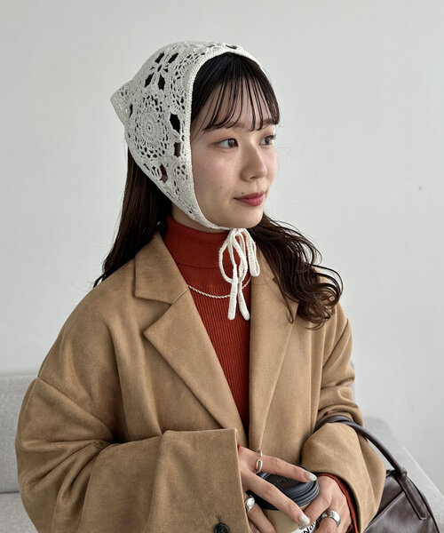 Discoat キャップ 帽子 フラワークロシェバブーシュカ