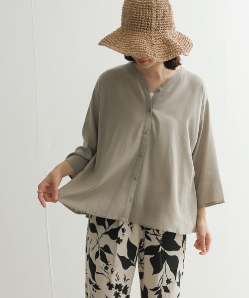 「URBAN RESEARCH DOORS」 7分袖ブラウス MEDIUM ブルー レディース URBAN RESEARCH DOORS 「URBAN DOORS」 7分袖ブラウス MEDIUM
