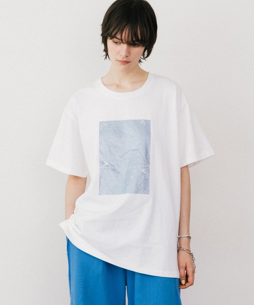 LA BELLE ETUDE（ラベルエチュード） tシャツ 半袖 スクエア箔プリント