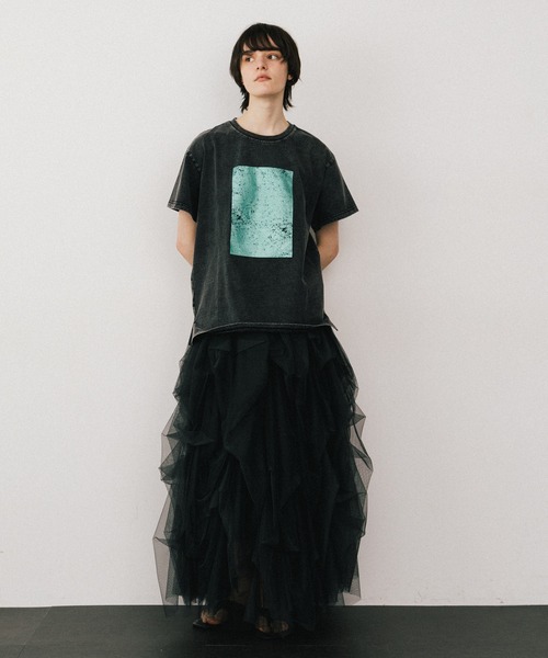 【新品未使用タグ付き】la belle Etude スクエア箔プリントTシャツ LA BELLE ETUDE tシャツ スクエア箔プリントTシャツ レディース