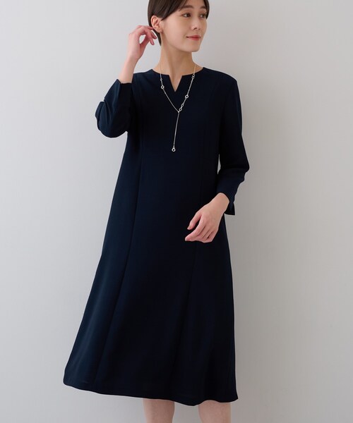 INDIVI ワンピース 「着る日傘/遮熱/UVケア」フィット＆フレア 