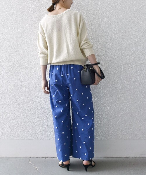 SHIPS any パンツ any:「洗濯機可能」フラワー モチーフ