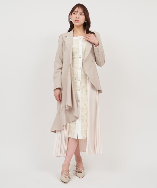 ❤️Import Roosa alba プリーツ ロングコート ブラック46