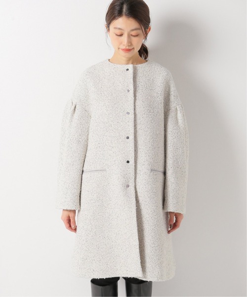 IENA イエナ　ウール ノーカラーコート　ホワイト IENA（イエナ） ノーカラーコート 36 ホワイト レディース : ZOZOTOWN