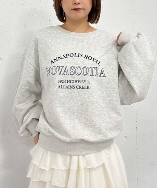 【新品未使用】archivio トレーナー size36 archives トレーナー スウェット ロゴミドルスウェット レディース