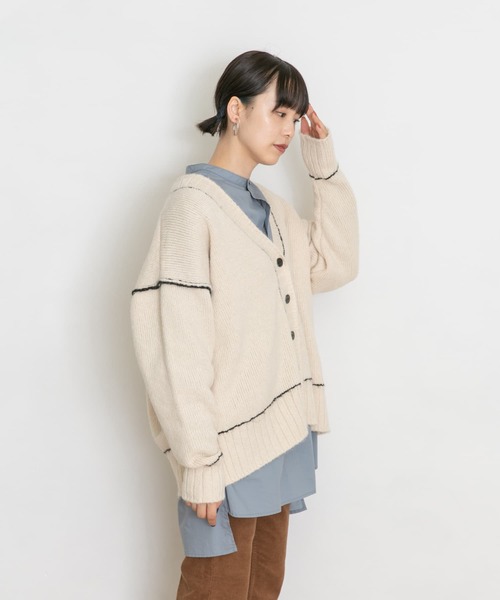 「UR Lab.」 ニットカーディガン FREE グレー レディース_画像3