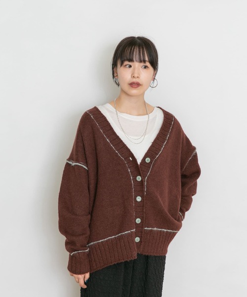 「UR Lab.」 ニットカーディガン FREE グレー レディース_画像6