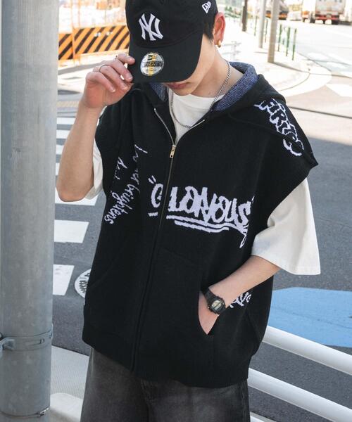 WEGO（ウィゴー） ベスト ジレ WEGO/ジャガードノースリジップパーカー