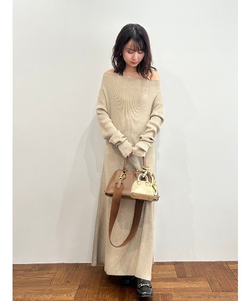 ミラオーウェン※MilaOwen ウォッシャブル ロングニットワンピース0※新品 Mila Owen（ミラオーウェン） ニットワンピース 0 ブラウン レディース