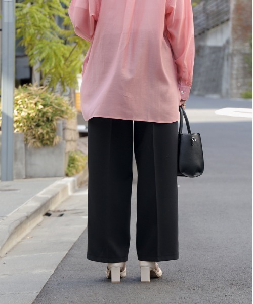【totomo】レフトアローン　ワイドパンツ Y's BORN PRODUCT] COTTON TWILL RANDOM TUCK PANTS(XS Light