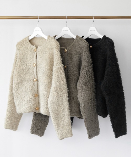 「ELFRANK」 ニットカーディガン FREE モカ レディース_画像2