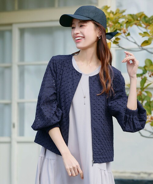 Tiaclasse ブルゾン アウター 「大きいサイズ」パンチングレース