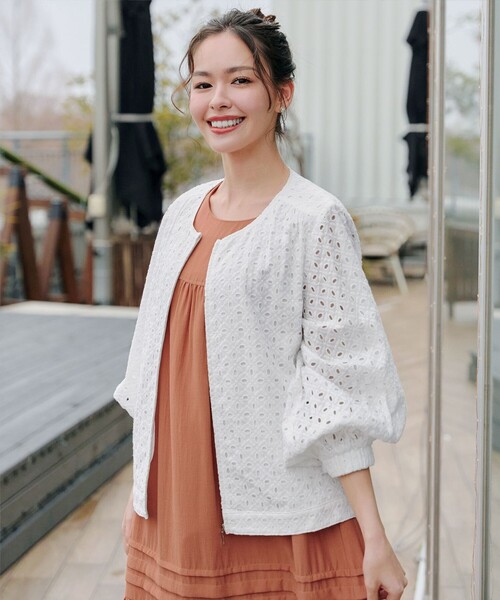 Tiaclasse ブルゾン アウター 「大きいサイズ」パンチングレース