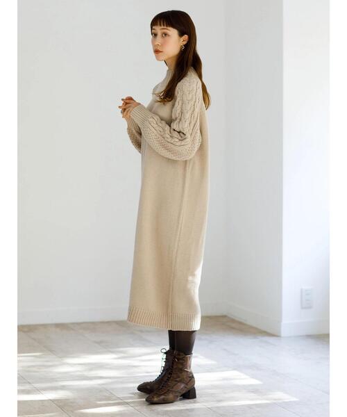 「koe」 ニットワンピース FREE オフホワイト レディース_画像6