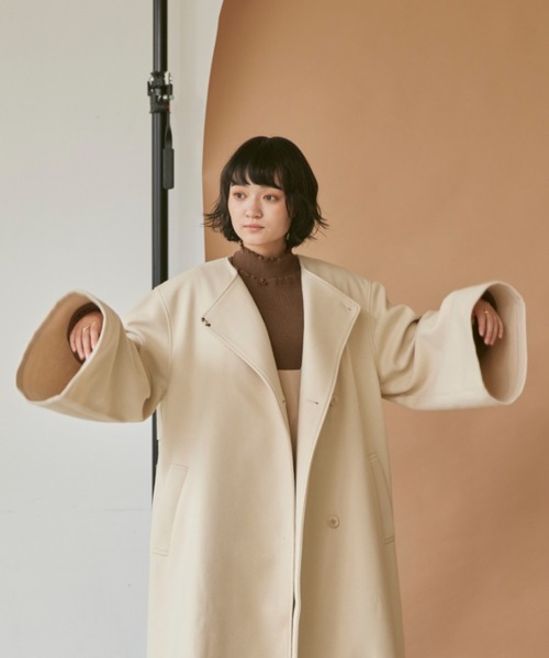 moi tytto ノーカラーコート moi tytto（モイテュット） ノーカラーコート SMALL ナチュラル