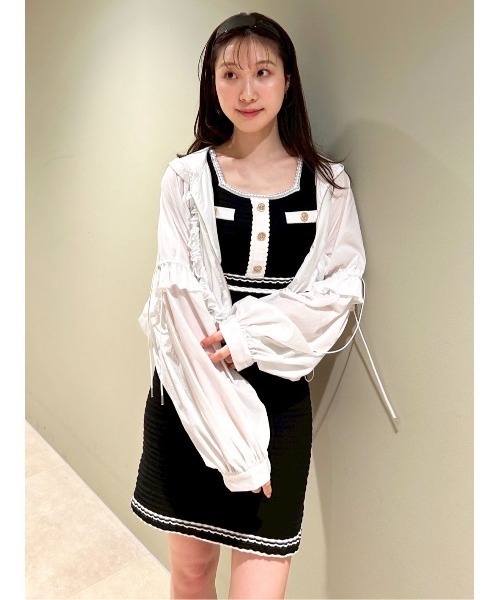 新品【LILY BROWN×MARY QUANT】ロングコート LILY BROWN×MARY QUANT】ビジューボタンミドルファーコート(ノー
