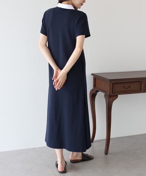 BLUEEAST ワンピース ハート刺繍ポロシャツワンピース
