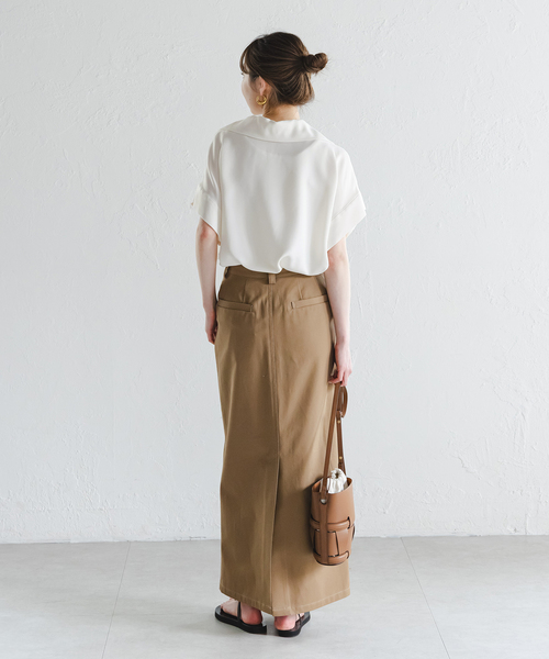 NOBLE 洗える 2WAY ワイドカラーキュプラブラウス 2025 美品 NOBLE ブラウス シャツ 「追加」「洗える」2WAYワイドカラー