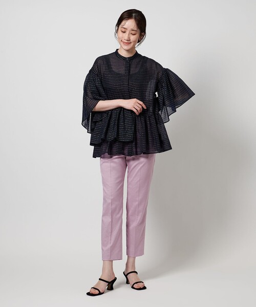UNITED ARROWS ブラウス シャツ シアーラメ イレギュラー